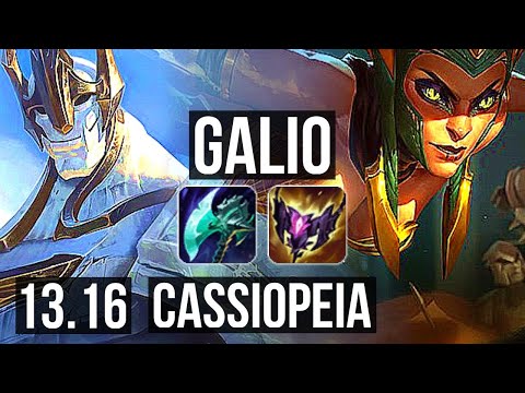 GALIO vs CASSIOPEIA (MID) | 3/0/11, 600+ games, 1.0M mastery | NA Grandmaster | 13.16