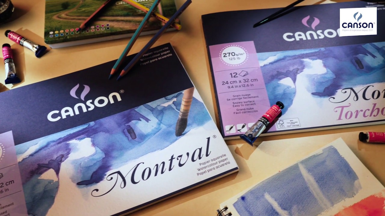 Альбом-склейка для акварели Canson "Montval" Fin 12 л 300 г видео