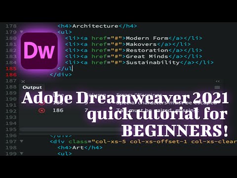 Adobe Dreamweaver 2021 quick tutorial for BEGINNERS!