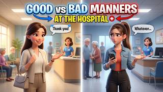 🏥✨ Hospital Manners | Good vs Bad minners | Real-Life English Story