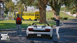 GTA 5 REAL LIFE CHILD MOD#46-DRIVING LAMBORGHINI GALLARDO RC SUPER CAR TO SCHOOL