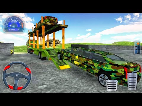 Car Transporter Simulator 2022 - Transporting US Army Airplane Driving - Best Android GamePlay #3