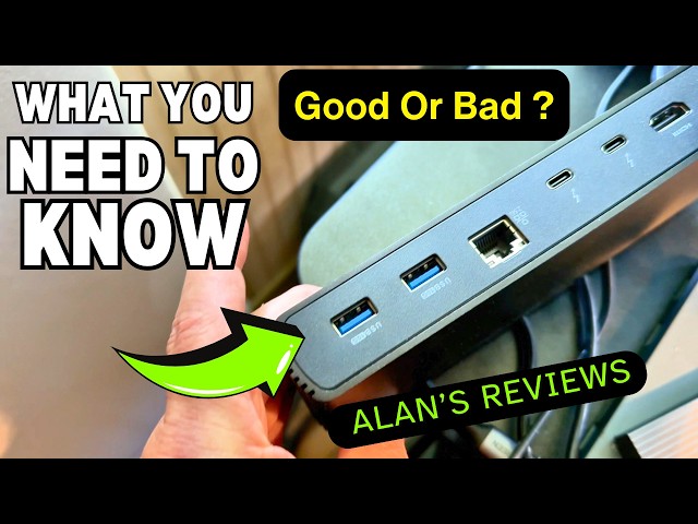Vídeo relacionado con Amazon Basics Estación de Acoplamiento Compatible con Thunderbolt 4/USB4 Pro, 2 TBT4, 1 HDMI 2.1, 3 USB A 3.1, RJ45, Pantalla Dual, Negro, 19,96 x 7,5 x 3,12 cm