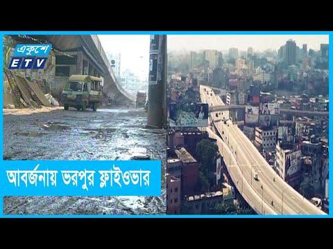 নোংরা আবর্জনায় ভরপুর ফ্লাইওভারের নিচের অংশ