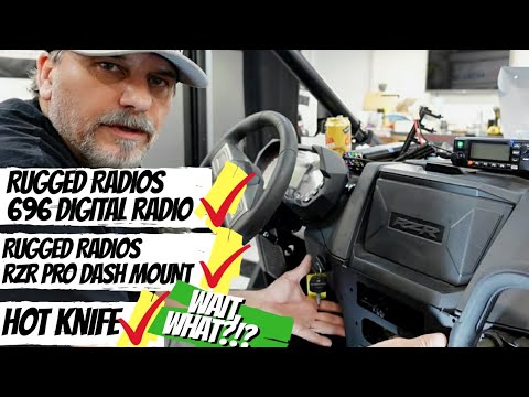 Installing New Rugged Radios Digital 696 and Dashmount in the RZR Pro - Did he say HOT KNIFE?!?