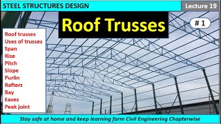 Roof Trusses / Uses of Roof Trusses / Important terms of roof trusses / Steel Structure design