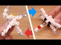 Micro LEGO brick space fighter jet transformer mech - X shooter (similar to X-wing)
