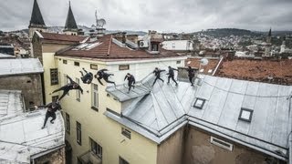 Rooftop freerunning through Bosnia