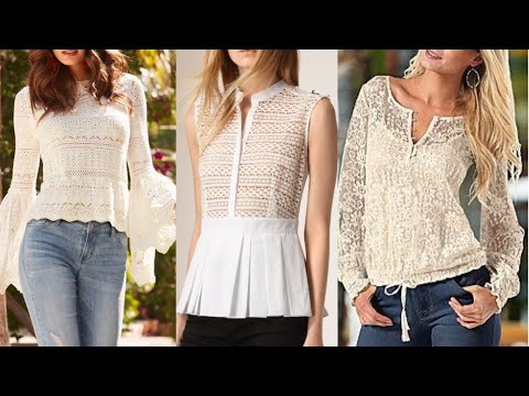 BLUSAS DE MODA ELEGANTES FINAS Y FEMENINAS  DE COLOR MARFIL BEIGE/Blusas en tendencia DE MODA OTOÑO