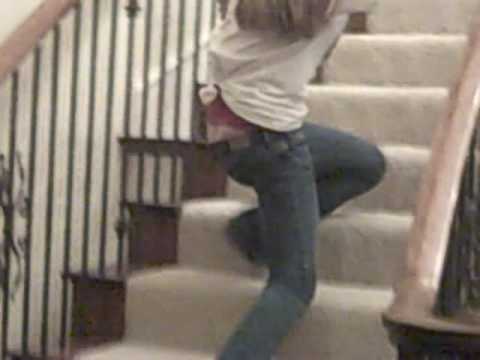 stair surfing in a tent #2