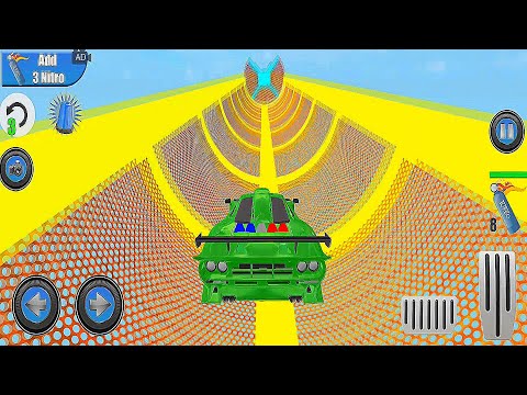 Police Mega Ramp Car - New Car Games 2023 - Impossible Cop Driver - Android Gameplay