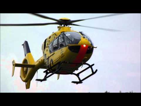 Christoph 20 (D-HDMA) und Christoph 70 (D-HSHP) Start und Landung auf Flugplatz Jena-Schöngleina