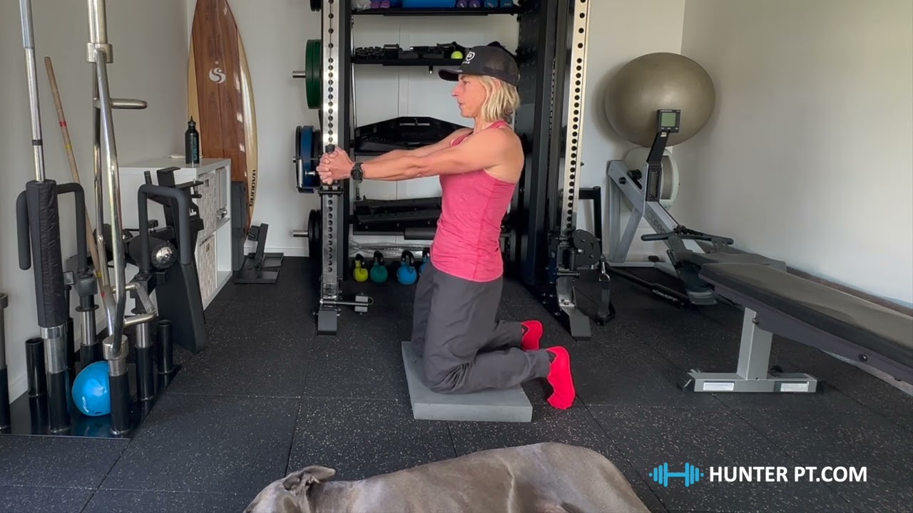 cable tall kneeling Pallof press