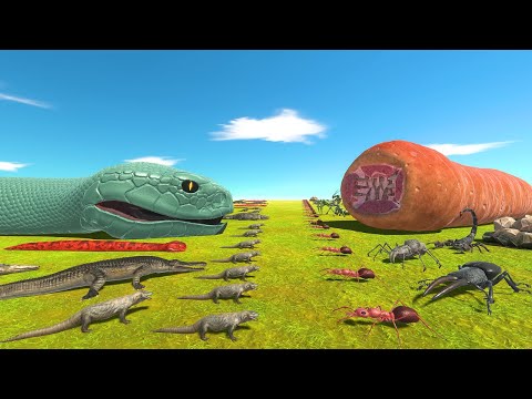 Giant Black Mamba or Giant Worm | Who is the Boss? - Animal Revolt Battle Simulator