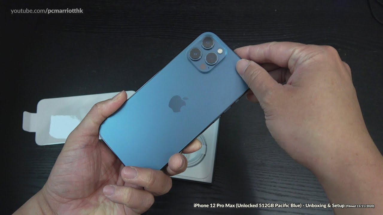 iPhone 12 Pro Max (Unlocked 512GB Pacific Blue) - Unboxing & Setup [4K]
