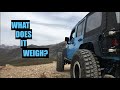 What does a Jeep Wrangler with Junkyard axles and 40s weigh? What does a Jeep Wrangler with Junkyard axles and 40s weigh?