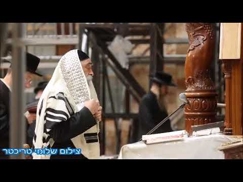 Dushinsky Rebbe Saying Selichos At A Special Prayer Gathering In Connection With The War