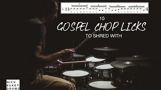 10 Gospel Chop Licks to Shred with - Drum Lesson By Nick Bukey Advanced Sextuplet Chops