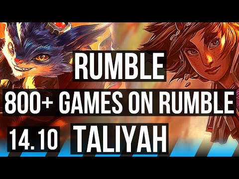 RUMBLE vs TALIYAH (MID) | 9/3/17, 800+ games, Dominating | KR Master | 14.10
