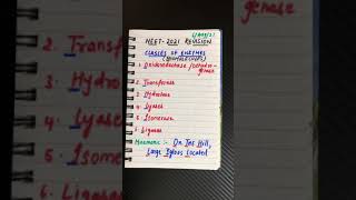 Biomolecules class 11 | Classes of enzymes #shorts