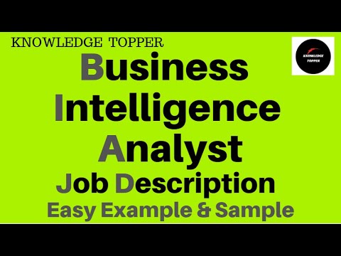 Business Intelligence Analyst Job Description