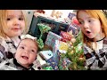 CHRiSTMAS MORNiNG Family Routine!!  Navey’s First Santa Visit! Adley & Niko open presents! bye Snowy