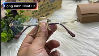 Gọng Kính Nhật Bãi Dòng 3 Mảnh Hoa Văn Còn Đẹp , Kiểu Dáng Cổ