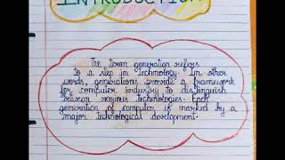 Making a computer project on generations of computer.