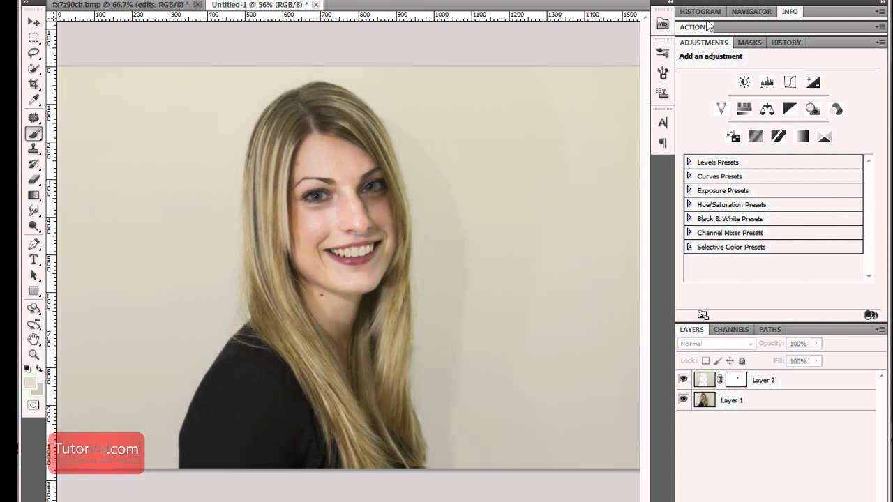 Photoshop Tutorial - How To Save a Portrait with Harsh Shadows [in-depth] intermediate