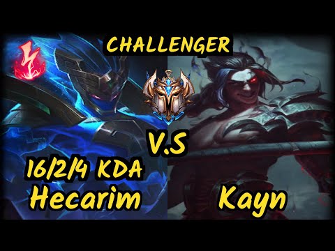 MRDS TynX (HECARIM) vs KAYN - 16/2/4 KDA JUNGLE CHALLENGER GAMEPLAY - EUW