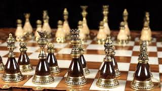 Chess-backgammon with an ornamental braid pattern and epoxy resin, classic