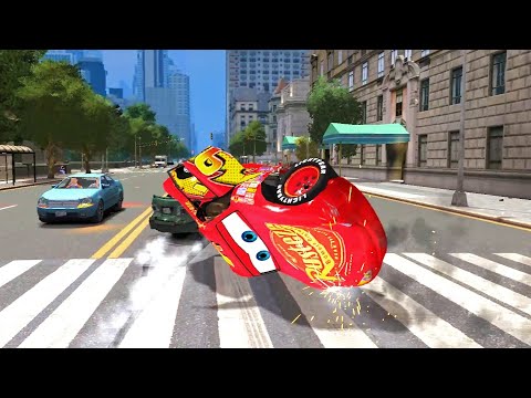 Lightning McQueen: Testing Ultra Realistic Car Damage Mod Ep. 10 GTA IV Car Crashes