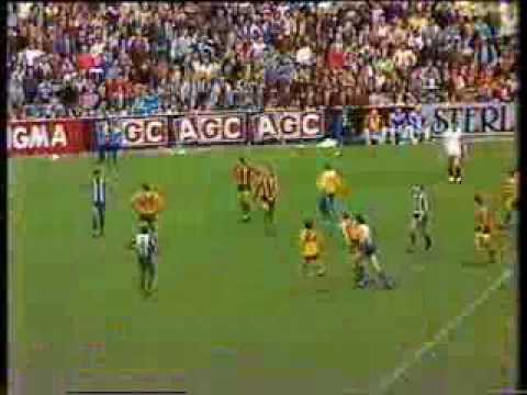 Hawthorn v North Melbourne VFL 1985. Final thrilling minutes.