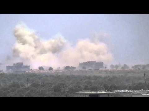 آثار استهداف حاجز الدهمان في معسكر الحامدية في ريف إدلب من قبل تجمع القادسية