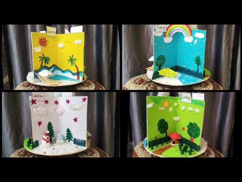 Seasons model for school project | How to make seasons model| 3D model for four seasons||