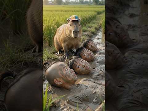 Capybara chơi trốn tìm hài hước #trending #funny #capybara #troll #shorts #giaitri