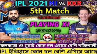 IPL 2021: Kolkata knight Riders Vs Mumbai Indians Playing 11 | 5th match | KKR vs MI Playing XI