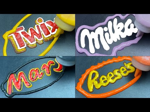 Famous Chocolate Brands Logos Pancake Art - Twix, Mars, Milka, Reeses