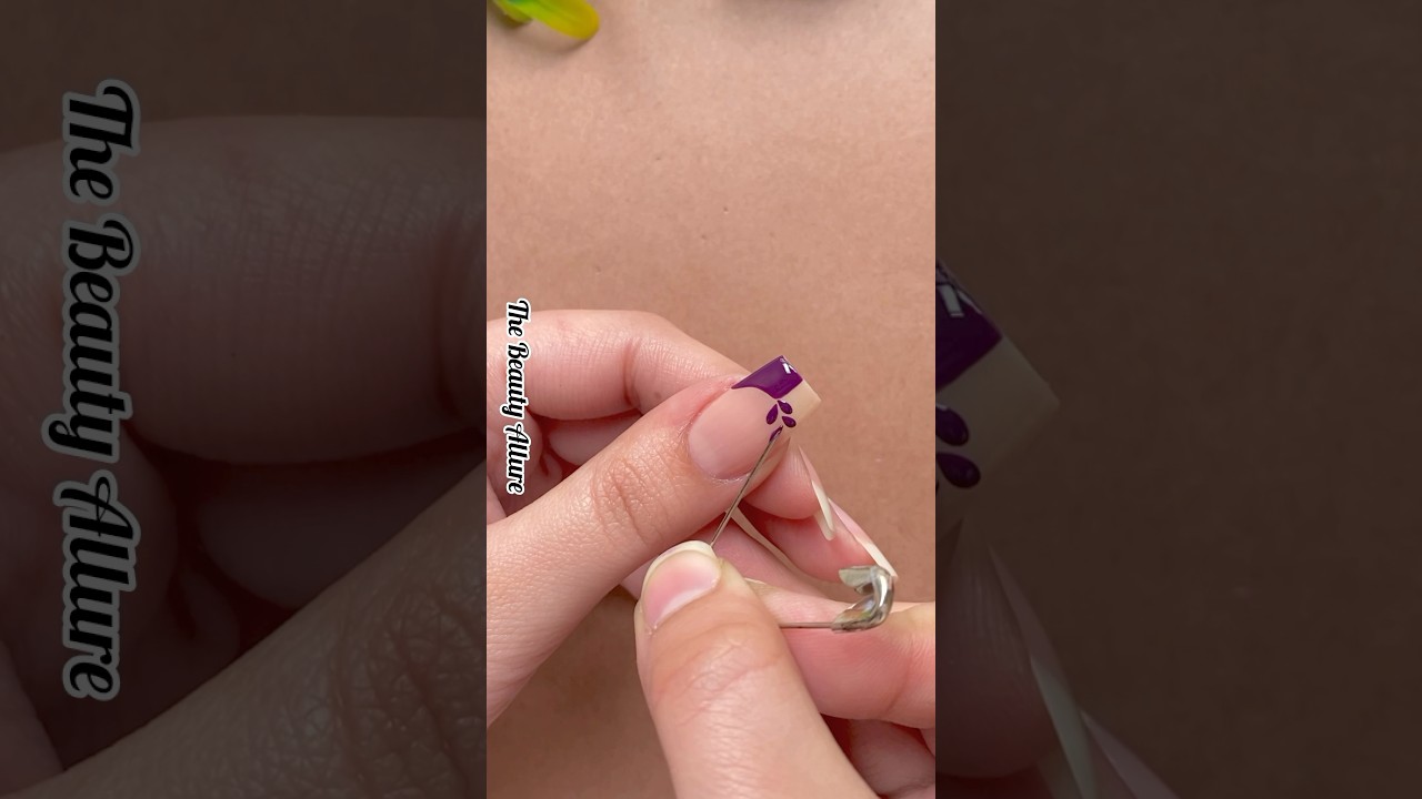 💅💜Easy french tip nail art design #nailart2024 #shorts #shortvideo