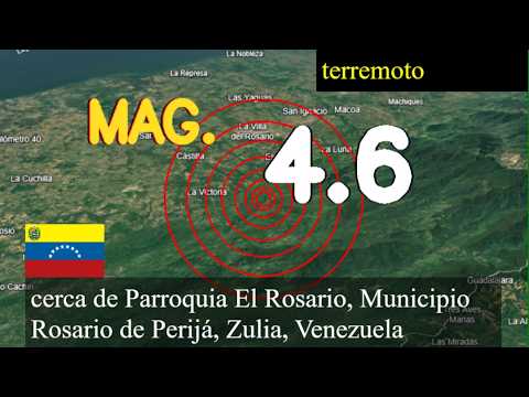 😱🚨  Terremoto cerca de la Parroquia El Rosario, Municipio de Rosario de Perijá, Zulia, Venezuela act