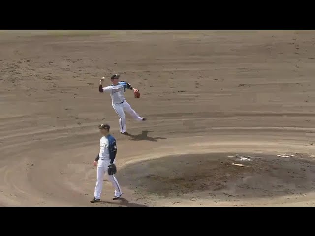 【ファーム】ファイターズ・今井 ナイススローでゴロアウトに!! 2018/3/23 F-DB(ファーム)