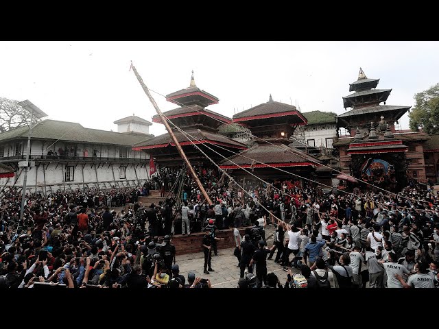 Indra Jatra begins with lingo erection (Video)