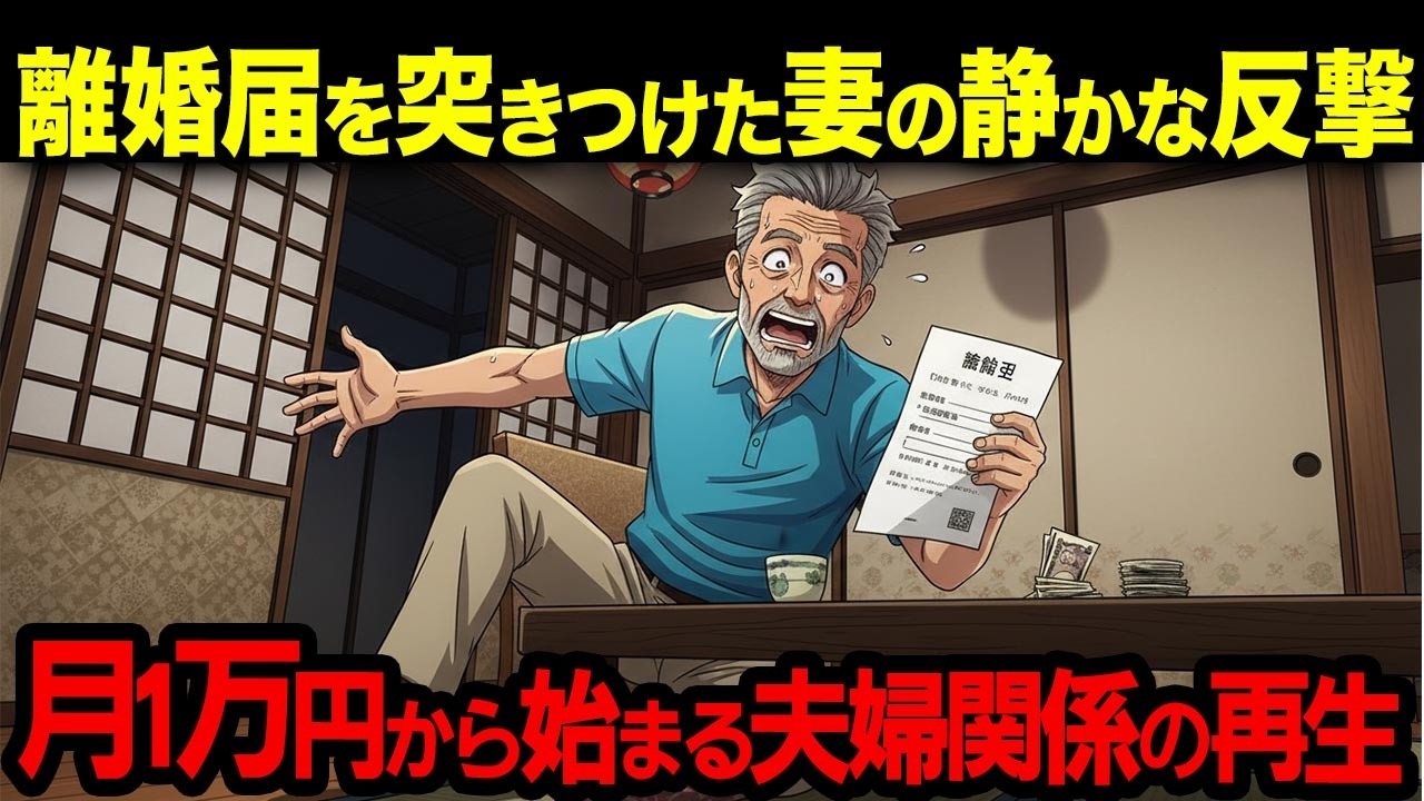 離婚届を突きつけた妻の静かな反撃。月1万円生活の始まり【シニア朗読雑学】
