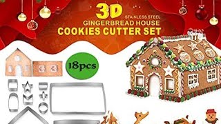 3D Christmas House Biscuit Mold DIY Cookie Cutters Gingerbread House Cake Stamp Pastry Baking Tools
