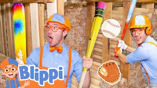 Blippi's Baseball Fun: Up to Bat Adventures | BRAND NEW Blippi - Educational Videos for Kids