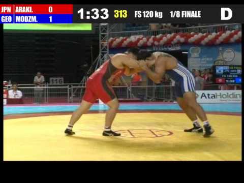 120kg - Davit Modzmanashvili (GEO) vs Nobuyoshi Arakida (JPN) 2011 world championship