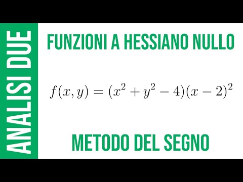 ANALISI 2: Hessiano nullo e massimi e minimi di una funzione a due variabili (metodo del segno)