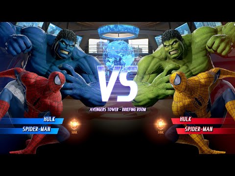 Blue Hulk & Spider-man VS Hulk & Yellow Spider-man - Marvel vs Capcom Infinite