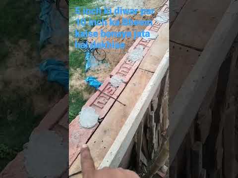 5 inch ki diwar par 10 inch ka Bheem kaise banaya jata hai dekhiae #shortvideo #construction #cr7