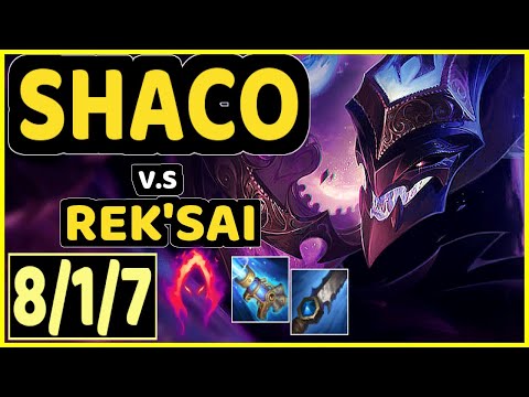 CHASESHACO (SHACO) vs REK'SAI - 8/1/7 KDA JUNGLE GAMEPLAY - NA Ranked GRANDMASTER